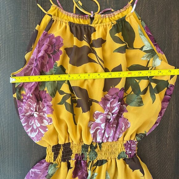 Sweet Storm Yellow Wide Leg Romper Size Large - Picture 3 of 6